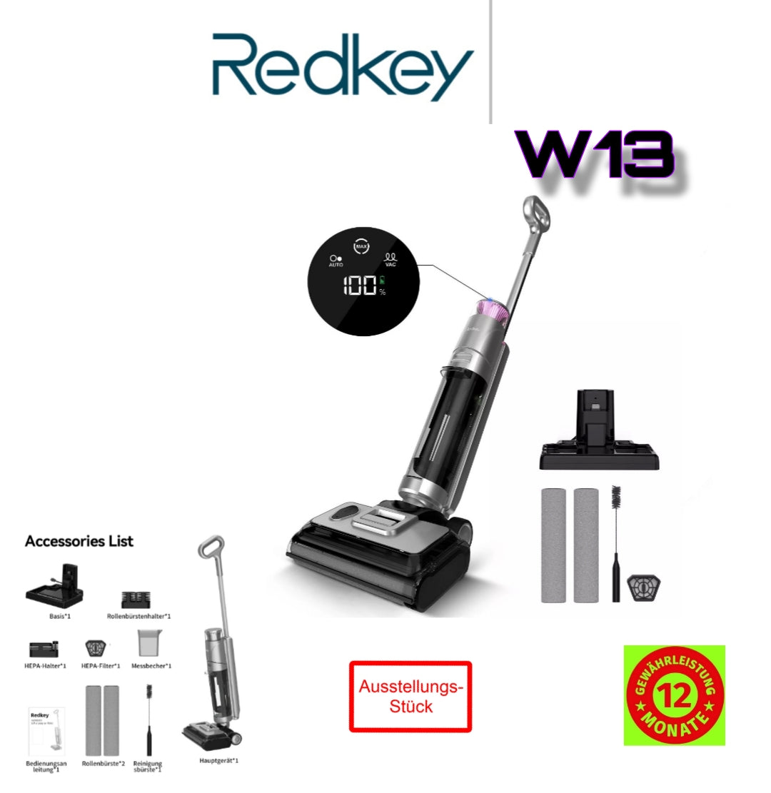 Redkey W13 Nass / Trockensauger Staubsauger Nasssauger mit Selbstreinigung AUSSTELLUNGSSTÜCK mit Rechnung