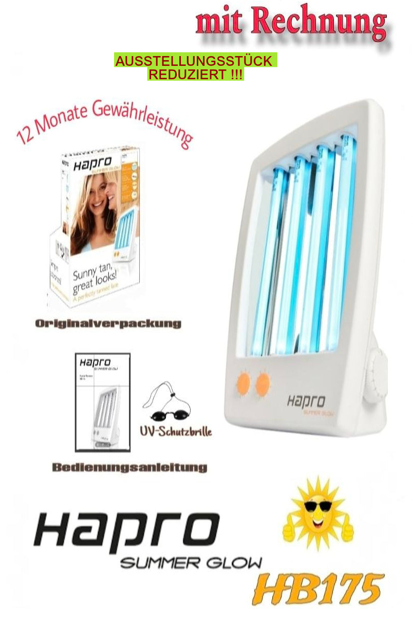 HAPRO SUMMER GLOW HB175 Gesichtsbräuner Oberkörperbräuner Solarium AUSSTELLUNGSSTÜCK