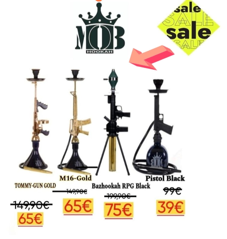 MOB RPG Bazhookah Black Hookah einzigartige Shisha Wasserpfeifen 80cm NEU&OVP