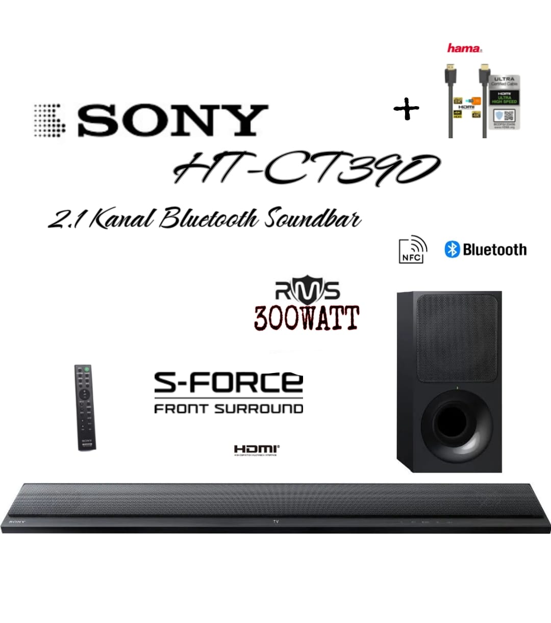 SONY HT-CT390 2.1 Bluetooth Soundbar Heimkino 300W RMS (NEUWERTİG)