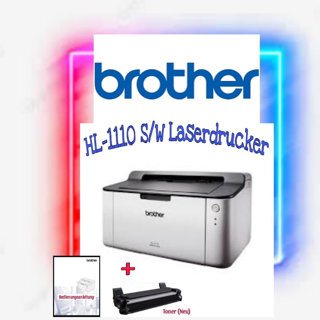 BROTHER HL-1110 S/W LASERDRUCKER (TOP Zustand )+ Toner (NEU)